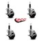Service Caster 3.5'' Phenolic Swivel 1'' Expanding Stem Caster Set with Brake, 4PK SCC-EX20S3514-PHS-TLB-1-4 - alternate 2